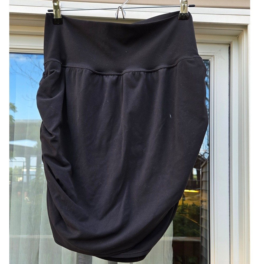 Athleta Transcend Skort Black Ruched High Waisted Active Mini Skirt 1X